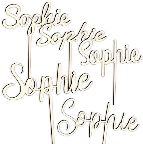Caketopper mit eigenem Namen personalisierbar, Holzdeko für Torten und Cupcakes