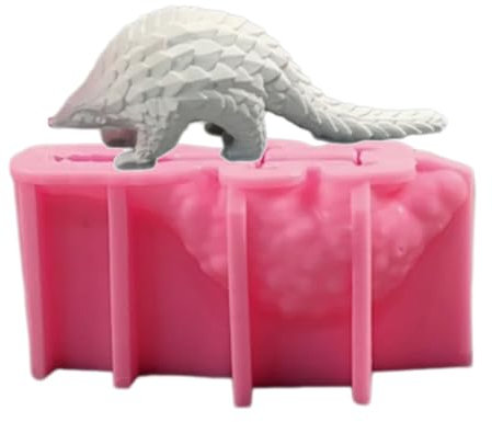 Moldes de vela con forma de pangolín para decoración de velas, jabón, yeso, moldes de silicona con figuras de animales