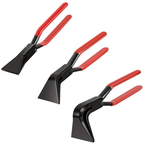 Falzzange 3-teiliges Set - Enthalten 0° Falzzange 45° Blechzange 90° Gerade Abgewinkelt Abkantzange, Maulbreite 60 mm, Spengler Werkzeug, Dachdecker Werkzeug