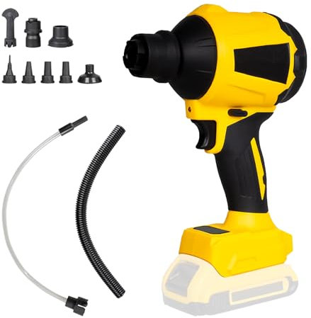 Soffiatore senza fili per Dewalt batteria 18 V/20 V, 1000 W, ventilatore portatile ad aria compressa, ventilatore ad aria compressa a velocità continua, luce LED, 720 mph e 8 ugelli (senza batteria)