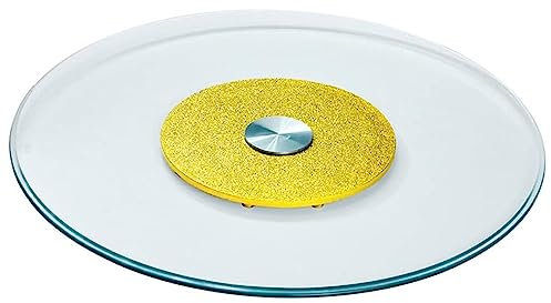 Plato giratorio de vidrio Lazy Susan, bandeja giratoria grande para mesa, plato giratorio redondo transparente para servir, plato resistente de vidrio templado para mesa de comedor de cocina, 70 cm