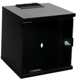 Koscom Connect Netzwerkschrank 6 HE I Serverschrank 10 Zoll I Wandmontage 312 x 300 x 330 mm I voll montiert I Server Gehäuse mit abschließbarer Glastür I Traglast 60 kg I Schwarz