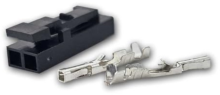 world-trading-net 10er Pack Mini AMP-Stecker 2-polig, mit Crimpkontakten aus verzinnten Kupfer, schwarzes Kunststoffgehäuse, Gehäuse mit Arretierung für Zusammenhalt