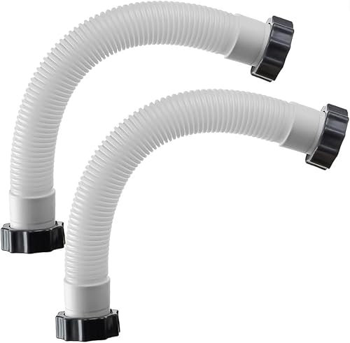 Daaxing Manguera de bomba de filtro de arena de piscina de 16 pulgadas, manguera de interconexión con tuercas para sistema de bomba de filtro Intex y filtro de arena, accesorios de piscina (2 unidades