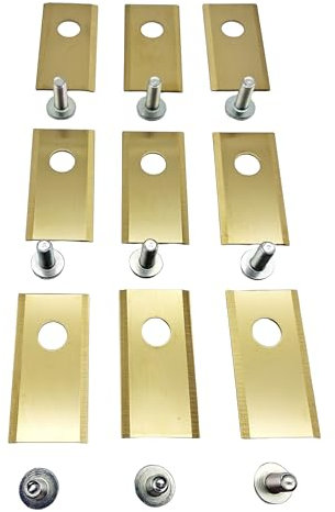 9X Kraftfeld 1 Loch Messer aus Titan für Parkside PMRA PMRDA 20-li A1 Mähroboter Rasenmäher incl. je 9 Schrauben mit M5 und M4 Gewinde!