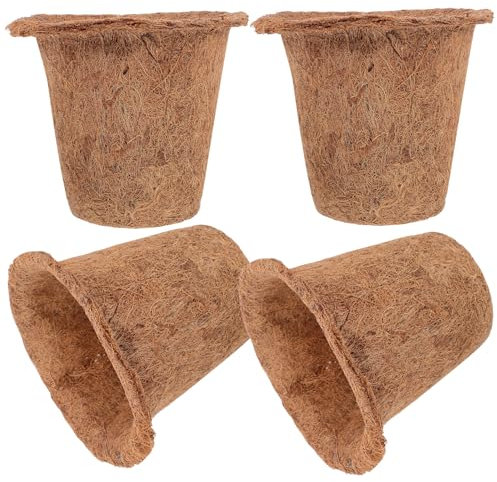 VINTORKY Kokosfaser-töpfe 4 Stück Tragbare Pflanztöpfe Zum Anpflanzen Von Grünpflanzenbedarf