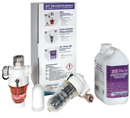 Euroacque kit con filtro multi-installazione dosatore e filmante mod. KIT SALVACALDAIA 3