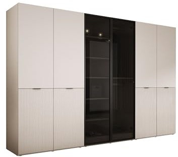 3E 3xE living.com Kleiderschrank, Sandbeige, 3 x 100 x 200 x 51 cm