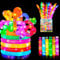 SternSinn 12 Pièces Bracelet Fluorescent, Décorations de Fête qui Brillent Dans le Noir, Cadeau Anniversaire Enfants Invites, Lumineux Pop, Pinata Deco Kit, Jouets Carnaval pour Halloween Noël Gadgets