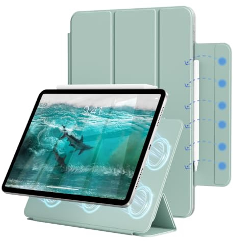 ZOPSGYU Magnetisch Hülle für iPad A16 11./10. Generation, Grün | für iPad 11/10,9 Zoll (2025/2022) Hülle mit Stifthalter, Magnetisch Befestigung, Schlank, Auto Schlafen/Wachen