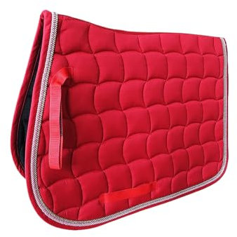 Generisch Schabracke | Steppstoff | 199,69 Zoll Lammfell Im Sattelbereich | Fellkranz Vorne & Hinten Stoff Bordeaux Fell Med | Reitausrüstung Und Zubehör Für Training Und Wettbewerb