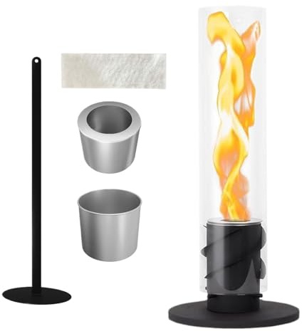 Krmoau Tornado Lampe - Kamin Mit Schwenkbarer Flamme - Moderne LED Beleuchtung Für Kamin Balkon Schlafzimmer Wohnung Einweihungspartys Geburtstagsfeier Filmabende