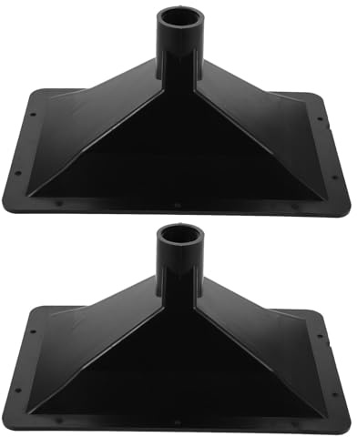 Black Plastic Rectangular Speaker Horn 2pcs for Conference Room | Indoor Use, Internal Thread Fit, Outdoor Weatherproof Build, Easy Installation for Remote Meetings