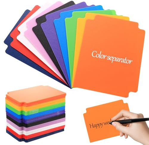 100 Stück Kartentrenner | 10 Farben Plastik Dividers für Karten & Ordner | Bunte Kartentrenner aus robustem PP-Kunststoff, beschreibbar & langlebig | Perfekt für Karten, Ordner & kreative Projekte!