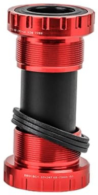 RCGOFOLLOW Leichtgängiges BB51 Tretlager mit Gewinde, Aluminiumlegierung, abgedichtete Ringe, einfache Montage, 68 mm, 73 mm, BC1,37 x 24T, Ersatzteil