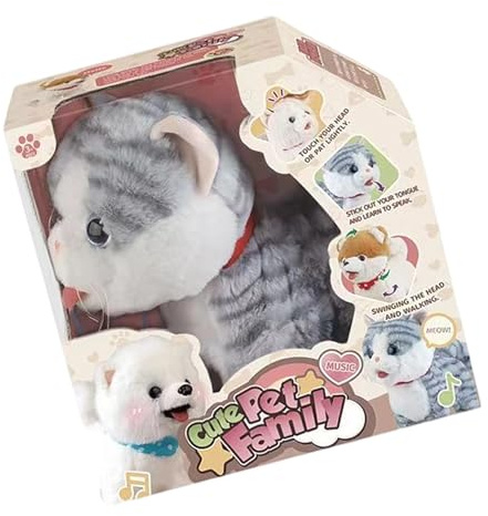 MZRAN Electric Raise a Pet Interactive Plush Robot Toy with Motion Sensors Realistic Sound Educational for Kids Robot Educational