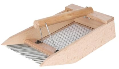 IOIUSKKU Strumento di Raccolta in Legno e Metallo, rastrello Blu, Facile da Usare, Leggero ed efficiente per la Raccolta di Ribes Neri e Bacche, Raccoglitore Portatile per la