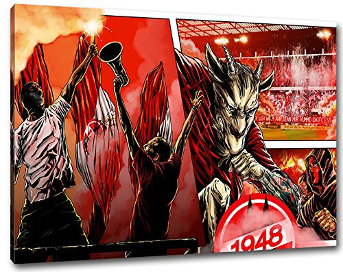 Ultras Köln 1948 Format: 80x60, Bild auf Leinwand XL, fertig gerahmt