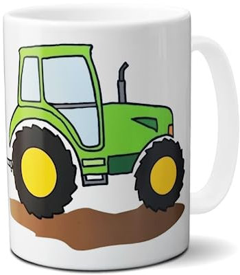 Kinderlampenland Tasse Schulkind 2025 Traktor Trecker zur Einschulung Jungen inkl. Geschenkverpackung