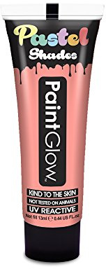 PaintGlow, Neon UV Face & Body Paint, Pastel Colours, Coral. 13ml