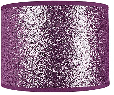 Happy Homewares Modern and Designer Bright Purple Glitter Fabric Pendant/Lamp Shade 25cm Wide | 60w Maximum