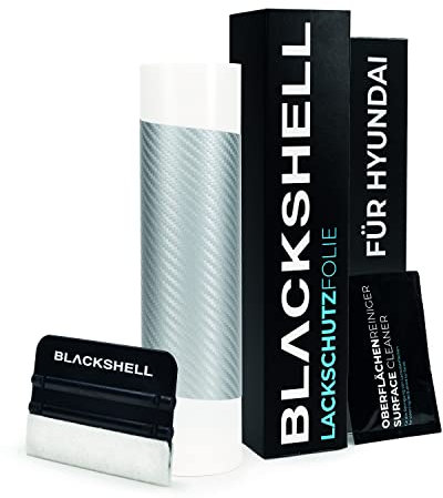 Blackshell® Ladekantenschutz Folie passend für Hyundai i20 | Typ GB | Bj. 2014-2018 Carbon Silber - passgenauer Stoßstangenschutz inkl. Set für Folierung