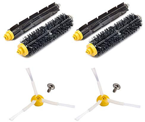 neutop Cepillo compatible con iRobot Roomba 600 Series 606 620 650 671 675 676 677 680 691 692 robot aspiradoras con 2 cerdas y 2 rodillos batidores flexibles, 2 cepillos laterales, 2 tornillos.