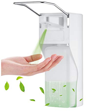 FreeLeben Seifenspender 1000 ML Edelstahlgriff Hygienischer Seifenspender mit Wandmontur Ellenbogen Presse Seifenpumpen Handwaschmaschine für Home Hotel Krankenhaus (Sprühversion)