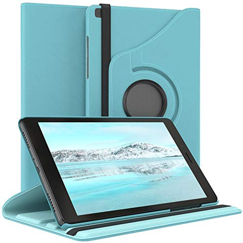 EAZY CASE - Custodia per Samsung Galaxy Tab A 8.0 (2019) tablet Cover protettiva Smart Cover Supporto rotante Astuccio pieghevole 360° girevole con funzione stand Similpelle Blu