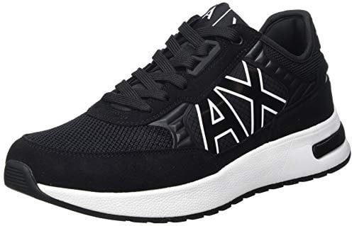 Armani Exchange Dusseldorf Embossed Geometric Motifs, Scarpe da Ginnastica Uomo, Black, 43 EU