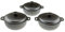 Heavy Duty Pre Seasoned Mini Cast Iron Dutch Oven Set of 3, Oven Safe Cooker, Black
