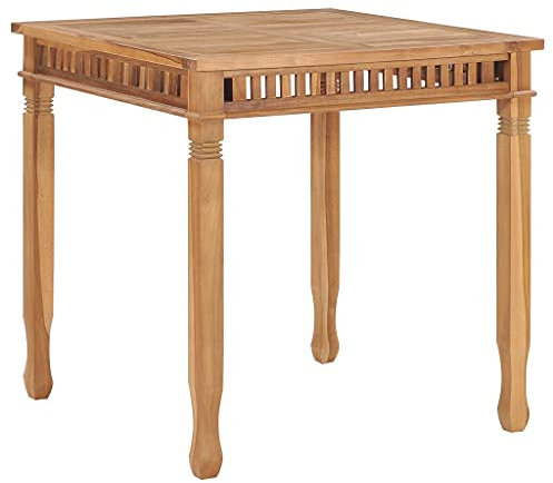 vidaXL Teak Massiv Garten Esstisch Witterungsbeständig Gartentisch Holztisch Terrassentisch Tisch Holztisch Teaktisch Balkontisch 80x80x80cm