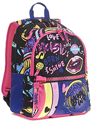 Mitama Zaino Plus, Music, Girl, Scuola e Tempo Libero, con Cappello Omaggio e Shopper