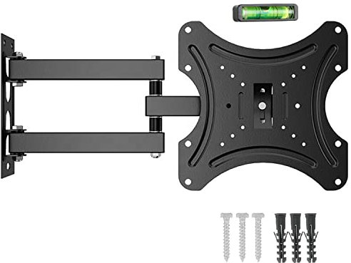 TriLine TV Wall Bracket for 14-42 Inch LED LCD TV Monitor, Full Motion Swivel and Tilt, Easy Install Single Stud Arm, Max VESA 200x200mm up to 77 lbs