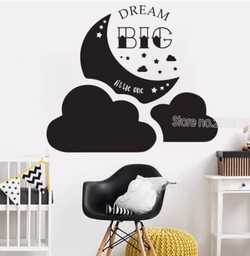 Dream Big Little One Clouds Wall Stickers Decal For Children's Bedroom Vinyl Decals Art Baby Nursery Living Room Art Mural49cm x 42cm