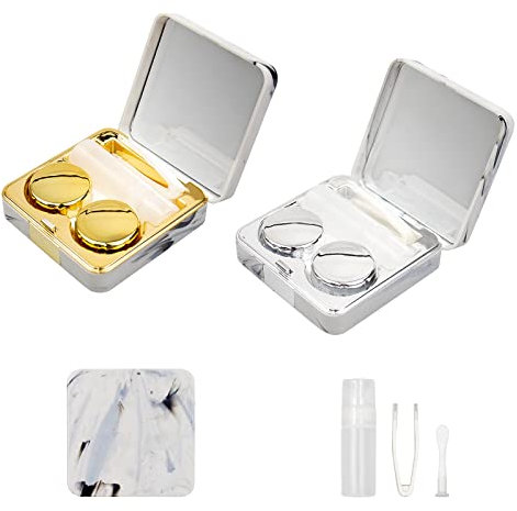 Kontaktlinsenbehälter Tragbarer 2 Stück Reise Set Kontaktlinsen Aufbewahrung Mini Kontaktlinsen Box Reise,for Contact Lenses Small Contact Lenses Aus Kunststoff Kontaktlinsen Etui Wiederverwendbar