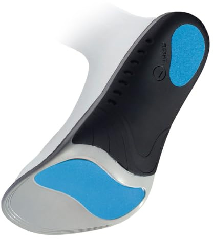 Ultimate Performance Advanced Neutral Insole F3D Foam 3mm Damper Anti Shock Stability Runners Walkers Hockey Football Rugby Basketball & Racket Reduce Impact on Joints Med -High Arch feet-Small