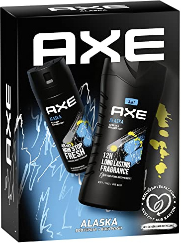 Axe Geschenkset Alaska Pflegeset mit Bodyspray und Bodywash (150 ml + 250 ml) 1 Stück, 0.449 liters