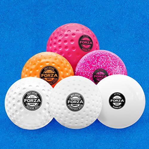 FORZA Hockeybälle für Match & Training - Dimples oder Glatt | Komplettes Sortiment - Getestet von Hockey Wales (6 Stück, Glatter Glitzer Training Ball | Rosa)