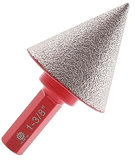 Brocas Chaflán Biselado Diamante 35mm - FOCSTOL Fresa Diamante con Mango Hexagonal para Agrandar y dar Forma Orificios Existentes en Azulejos para Porcelánico Cerámica Mármol Granito