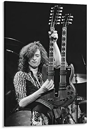 XINGSHANG Jimmy Page Poster Rock and Roll Musikposter Sänger Poster Wandkunst Bild Malerei Poster Leinwand Druck Poster Kunstwerke Raumdekoration 50 x 75 cm