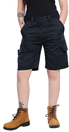 Womens MIG Cargo Combat Work Shorts, Ladies Size 16, Navy
