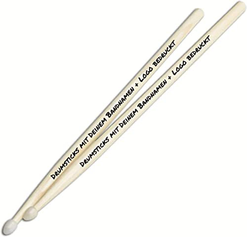 5 pares de baquetas personalizadas de Hickory, con cabeza de nailon, con grabado personalizado, con grabado personalizado, varios tamaños, uno de los mejores regalos de batería (5B)