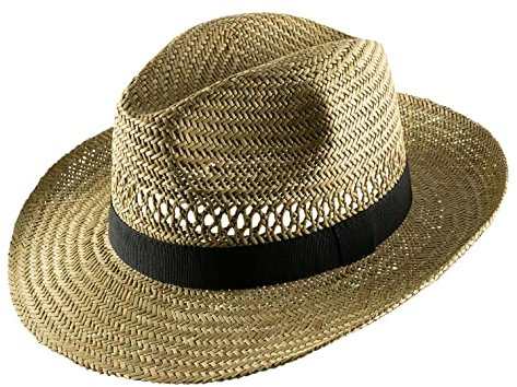 Classic Italy - Chapeau Fedora Paille Homme ou Femme Fedora Paglia - Taille 64 cm