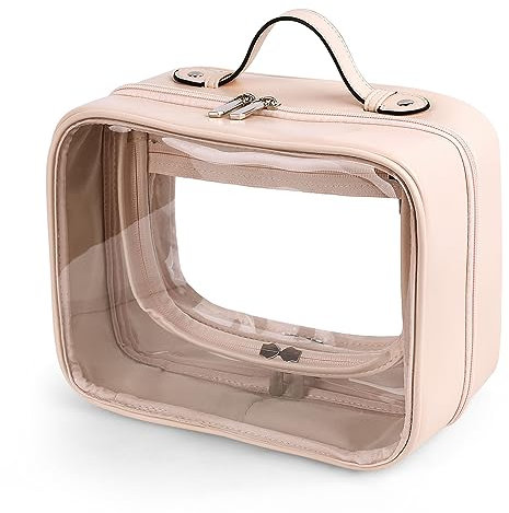 Lychii TSA-zugelassener Kulturbeutel, transparente Reisetasche für Flüssigkeiten, Toilettenartikel, Make-up-Kosmetiktasche, Organizer, Reisezubehör, Rose, L, Modern