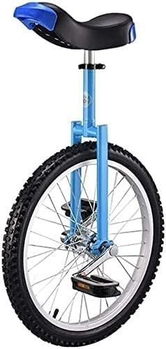 Fahrrad-Einrad, Einrad for Erwachsene, blaues, ausgewogenes Fahrrad, verstellbare Sitze for den Transport und Anti-Rutsch-Pedale (Color : Blu, Size : 20 Inch)