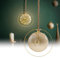 ECD Germany LED-Weihnachtskugel Ø15 cm, 30 LEDs Warmweiß, 80 cm Seil, Deko Leuchtkugel zum Hängen, Gold, Glaskugel mit Beleuchtung & Metallring, batteriebetrieb + Timer, Innen, Kugel Weihnachtsdeko