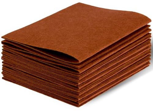 Filz zum Basteln, Bastelfilz weiß, 1mm Stark Filzstoff Bastelfilz, 18 x 28.5cm Weicher Bastelfilz zum Basteln, 10 Stück Filzblätter für Handarbeit DIY-Nähprojekt Party Dekorationen (Braun)