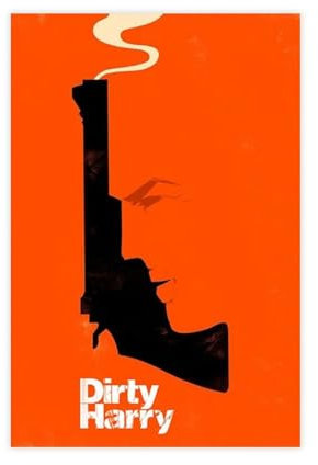 Filmposter Dirty Harry (1971), Leinwand-Poster, Wandkunst, Dekor, Bild, Gemälde für Wohnzimmer, Schlafzimmer, Dekoration, ungerahmt, 20 x 30 cm