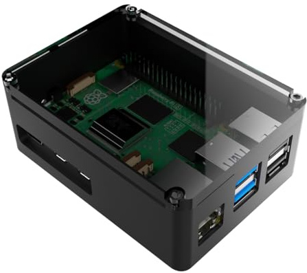 anidees Aluminium Pi Gehäuse für Raspberry Pi 5 - Schwarz (AI-PI5-BB)